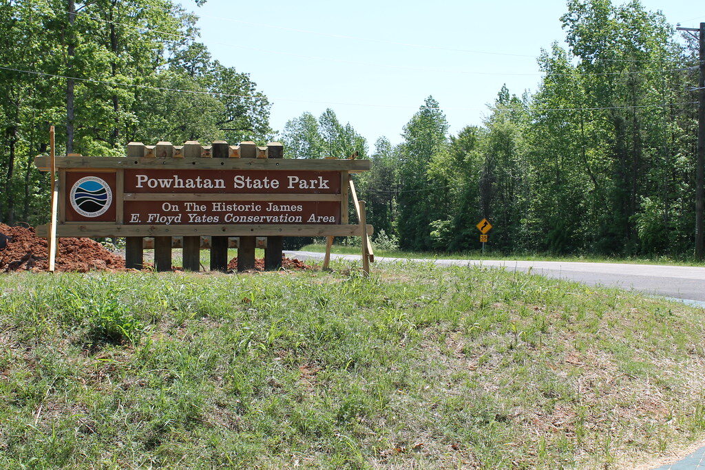 Sign for Powhatan State Park entrance